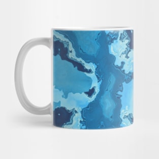 Blue Ocean Water Marble Stone Mug